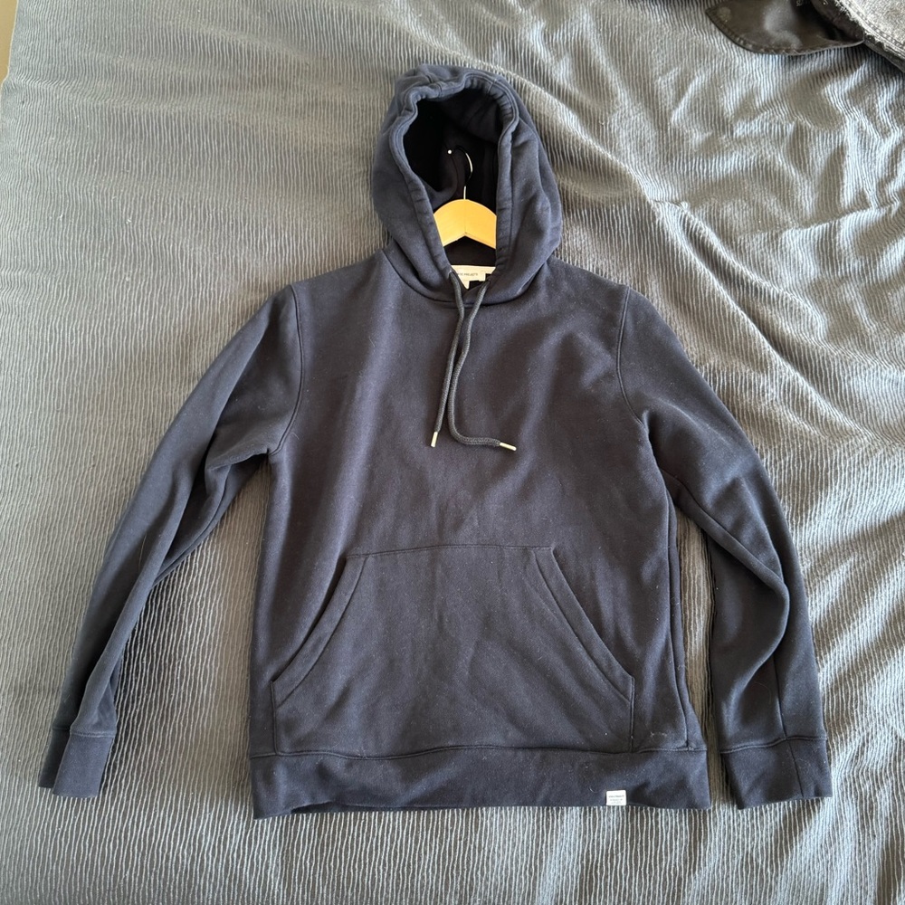 Small Norse Projects organic cotton navy blue hoodie